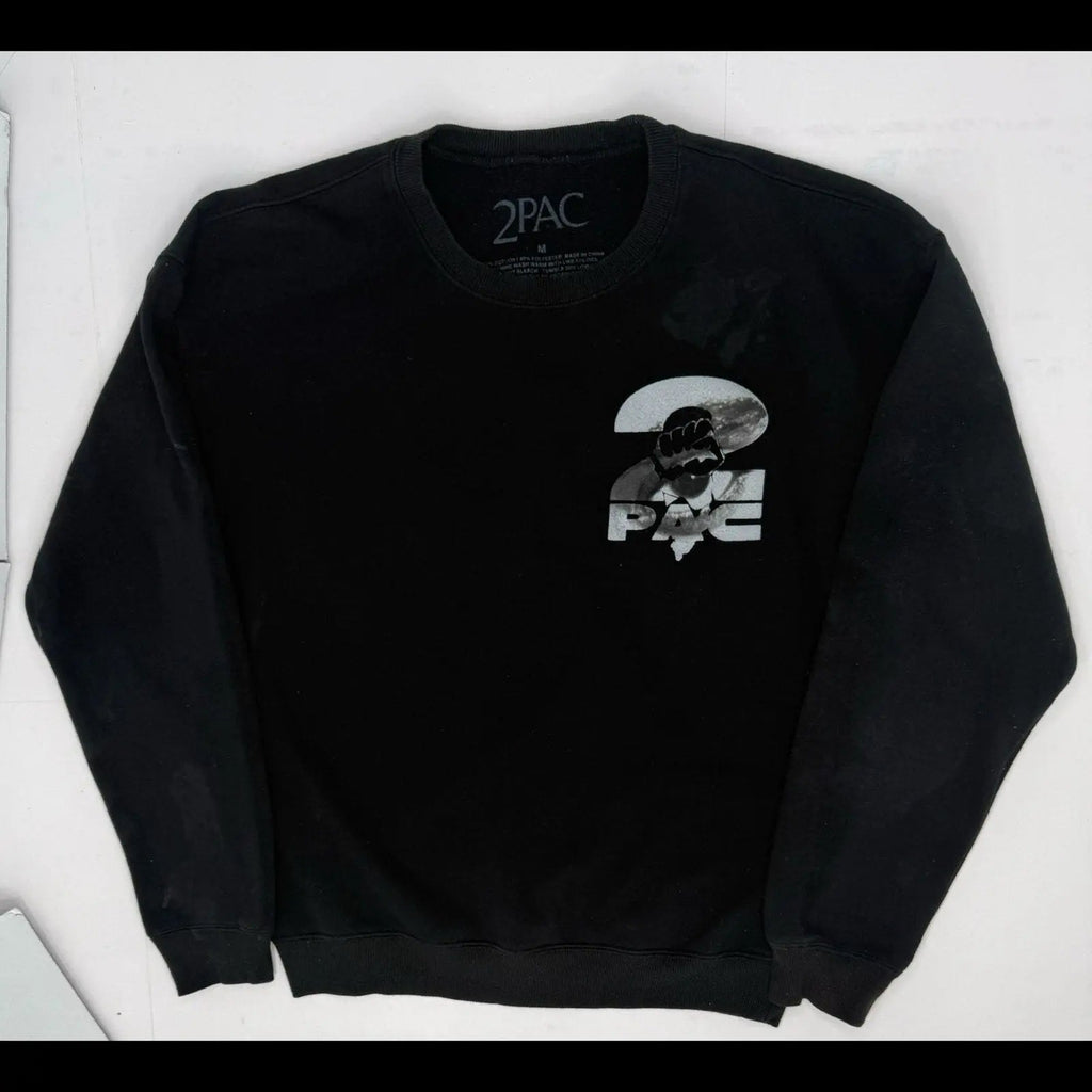 2Pac Against All Odds Black Graphic Crewneck Sweatshirt M 2Pac
