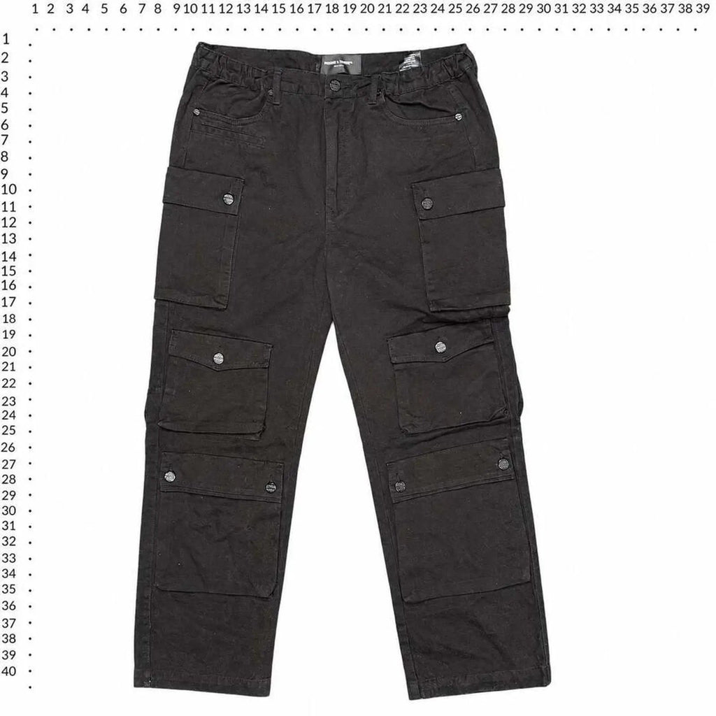 Homme + Femme Black Multi-Pocket Cargo Pants Size 36 Homme + Femme
