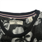 Beans x Bones Men's Hibiscus Print Pocket T-Shirt Size L Beans & Bones
