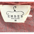 Ember Women's Dusty Rose Open Front Lace Hem Kimono Cardigan - Size M Ember