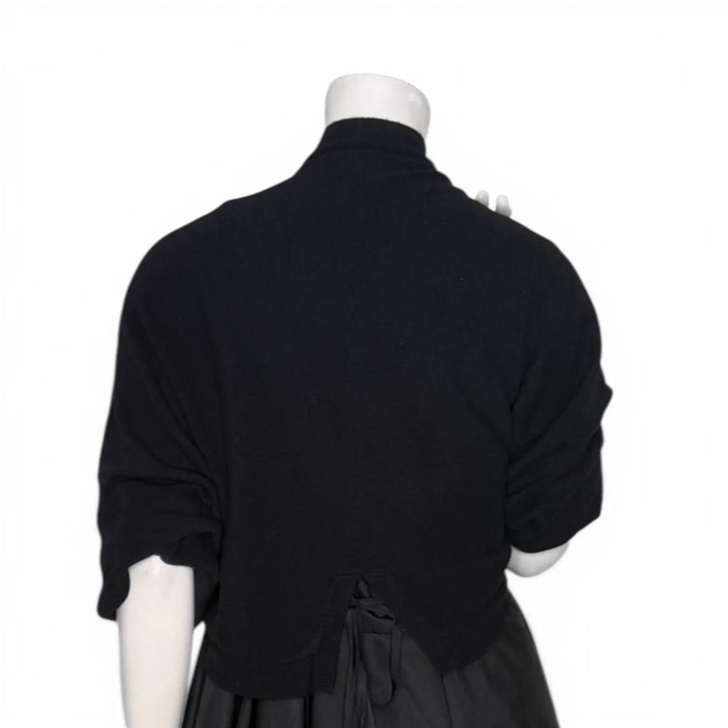Black Cropped Open Front Cocoon Cardigan Bolero Sweater Whimsigoth