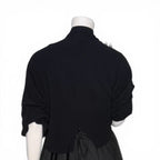 Black Cropped Open Front Cocoon Cardigan Bolero Sweater Whimsigoth