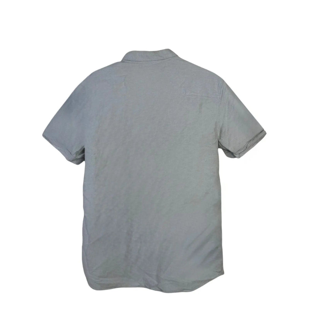 AllSaints Grey Cotton Slim Fit Button Down Shirt AllSaints