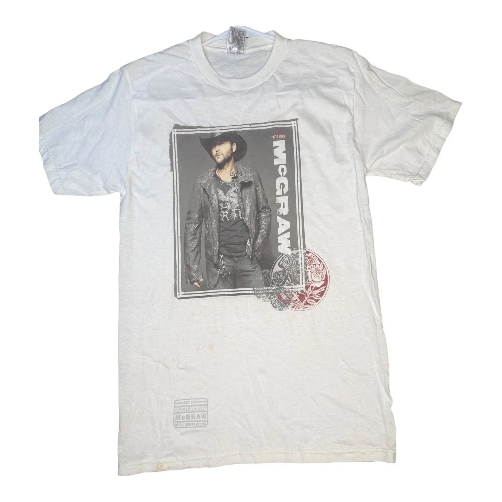Vintage 2006 Tim McGraw Tour Graphic Concert T-Shirt White Size Small giving blooms foundation