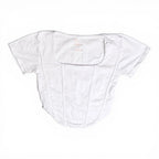 Angel Cult White Square Neck Short Sleeve Corset Crop Top Angel Cult
