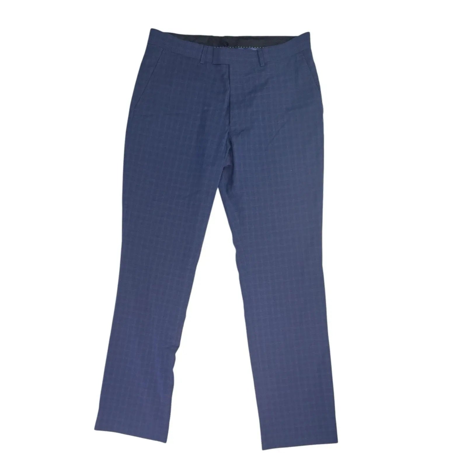 Tommy Hilfiger Men's 40R 33W Modern Fit Blue Plaid Performance Dress Pants Tommy Hilfiger