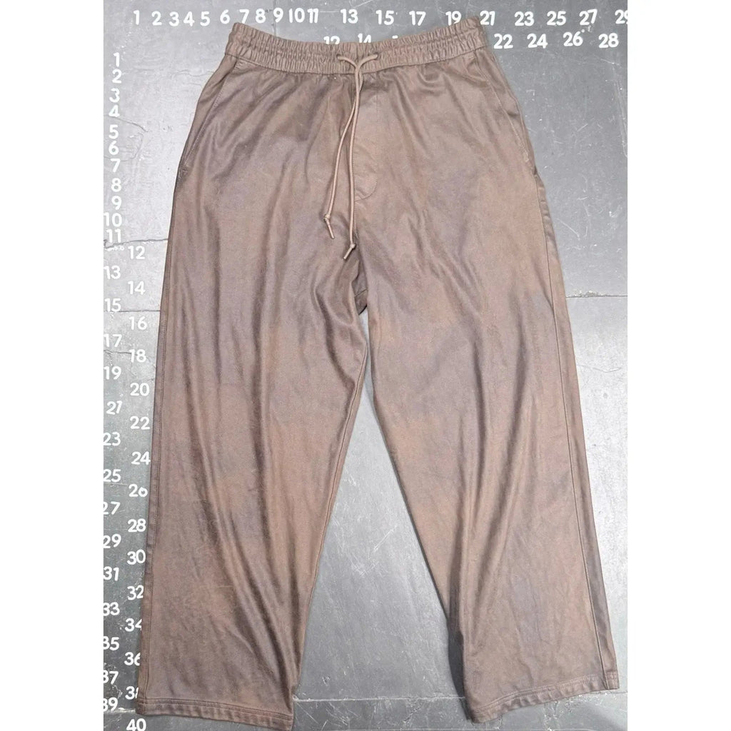 Zara Brown Soft Touch Wide Leg Drawstring Trousers Size M Zara