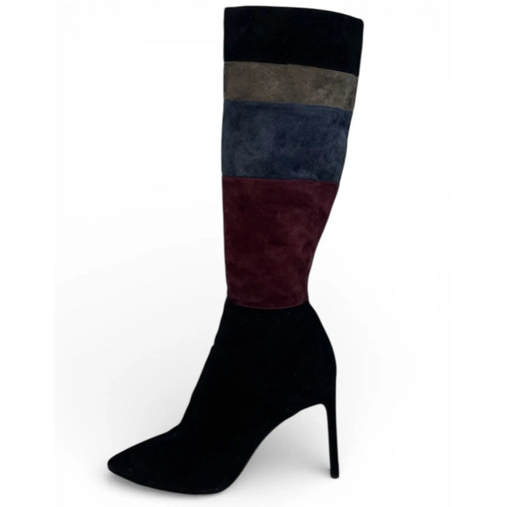 Nine West Toprank Colorblock Suede Stiletto Knee High Boots Nine West