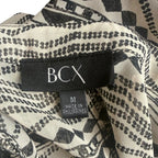 BCX Cold Shoulder Geometric Print Smocked Blouse BCX