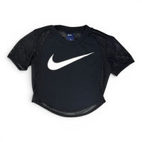 Nike Women's Mesh Short Sleeve Crop Top Black Size XS