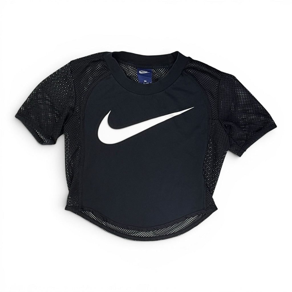 Nike Women's Mesh Short Sleeve Crop Top Black Size XS