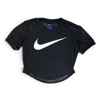 Nike Women's Mesh Short Sleeve Crop Top Black Size XS