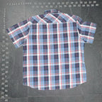 Parish Nation Men's 4XL Blue and Red Plaid Short Sleeve Button Down Shirt Parish Nation
