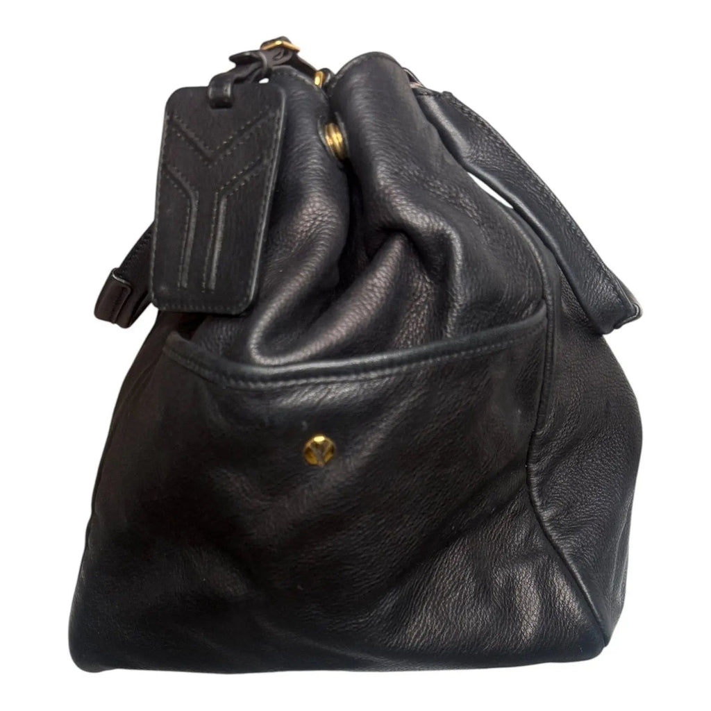 Yves Saint Laurent Vintage Black Textured Leather Downtown Tote Bag Yves Saint Laurent
