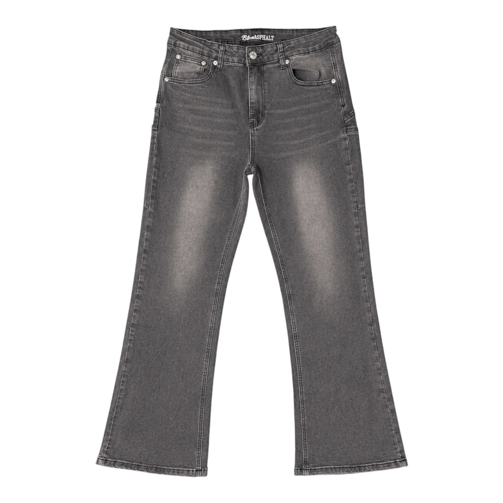 Blue Asphalt Star Back Pocket Flare Jeans Size L