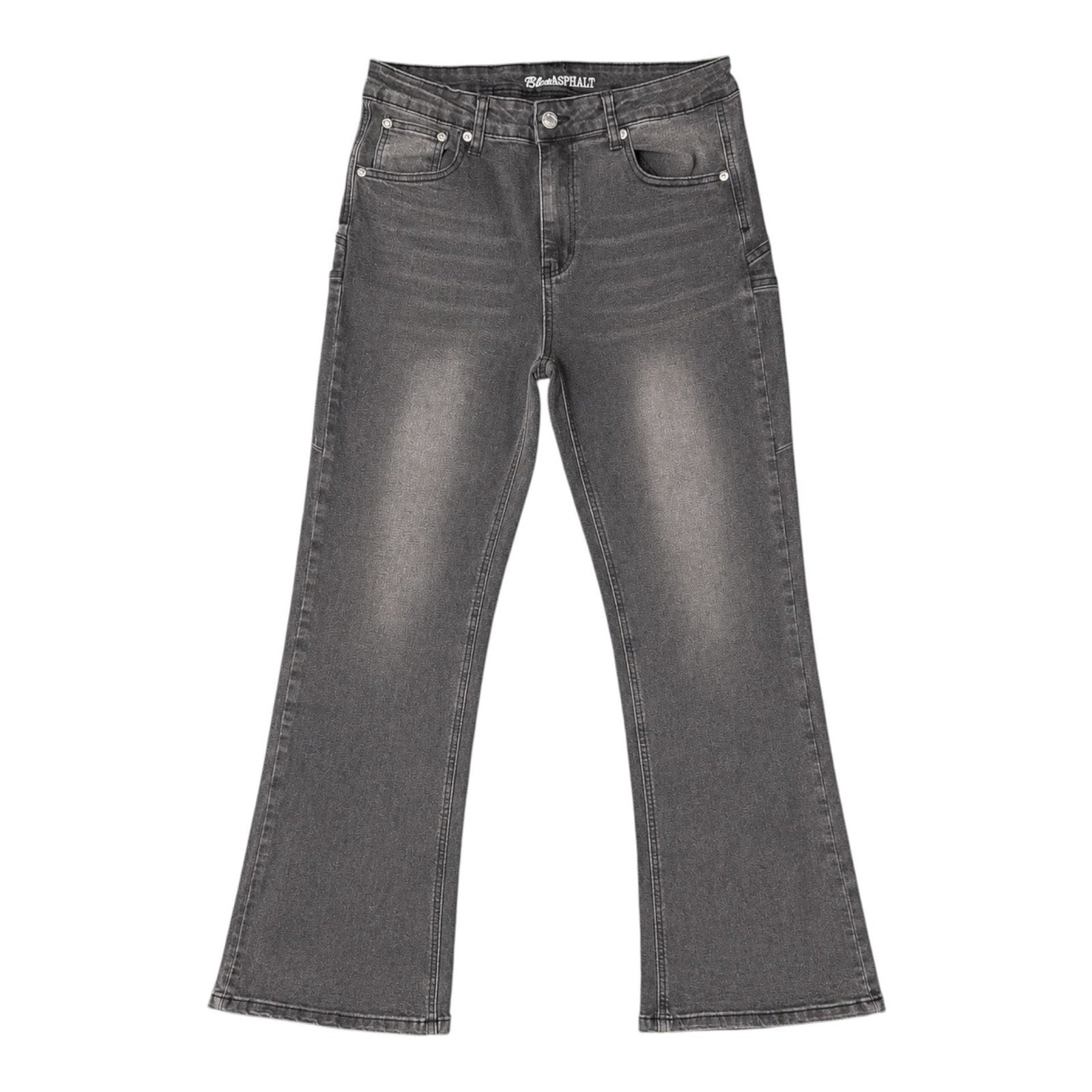 Blue Asphalt Star Back Pocket Flare Jeans Size L