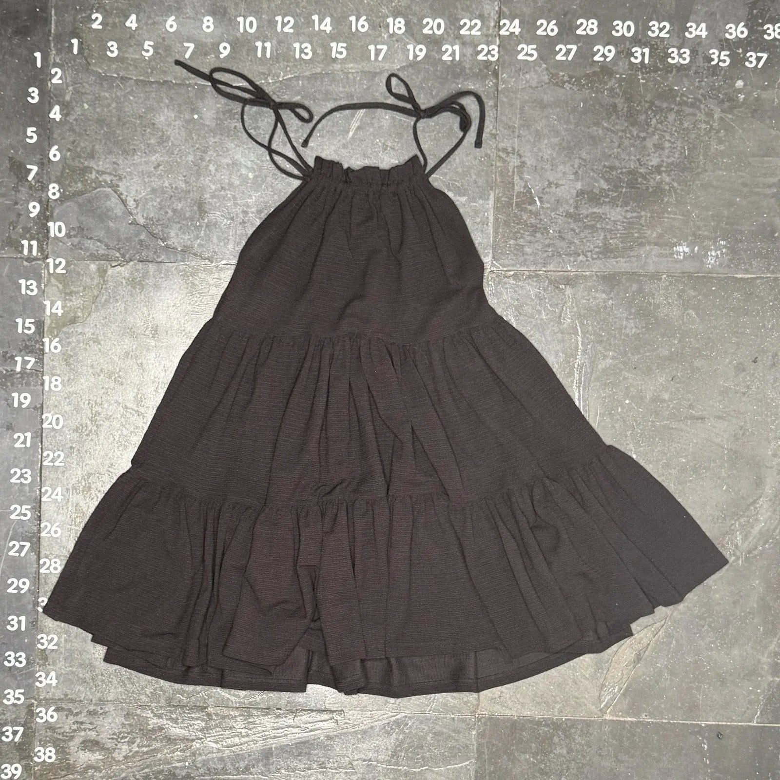 H&M Black Crinkled Tiered Halter Neck Mini - O.M.T.HRIFT