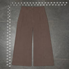 Zara Brown Wide Leg Pleated Trousers Size M
