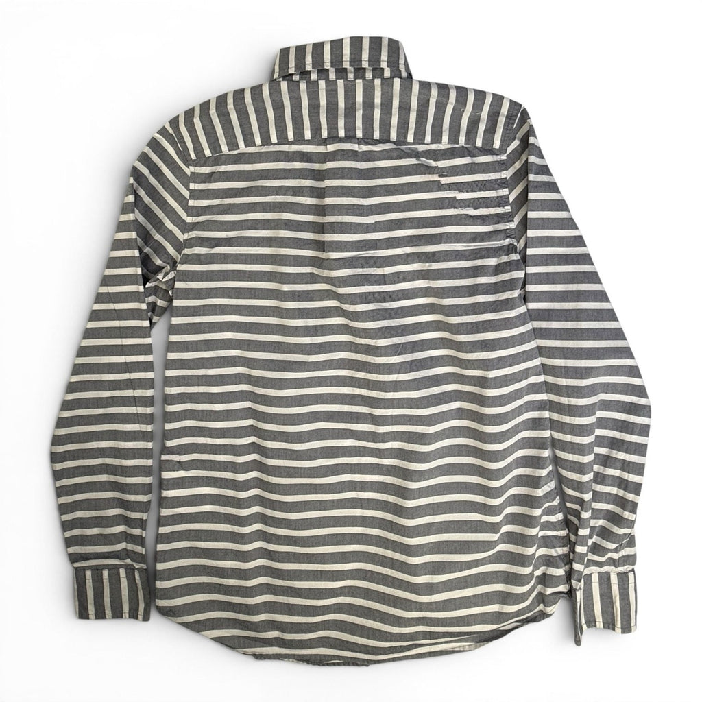 Banana Republic Grey and White Striped Cotton Button Down Shirt Size XS