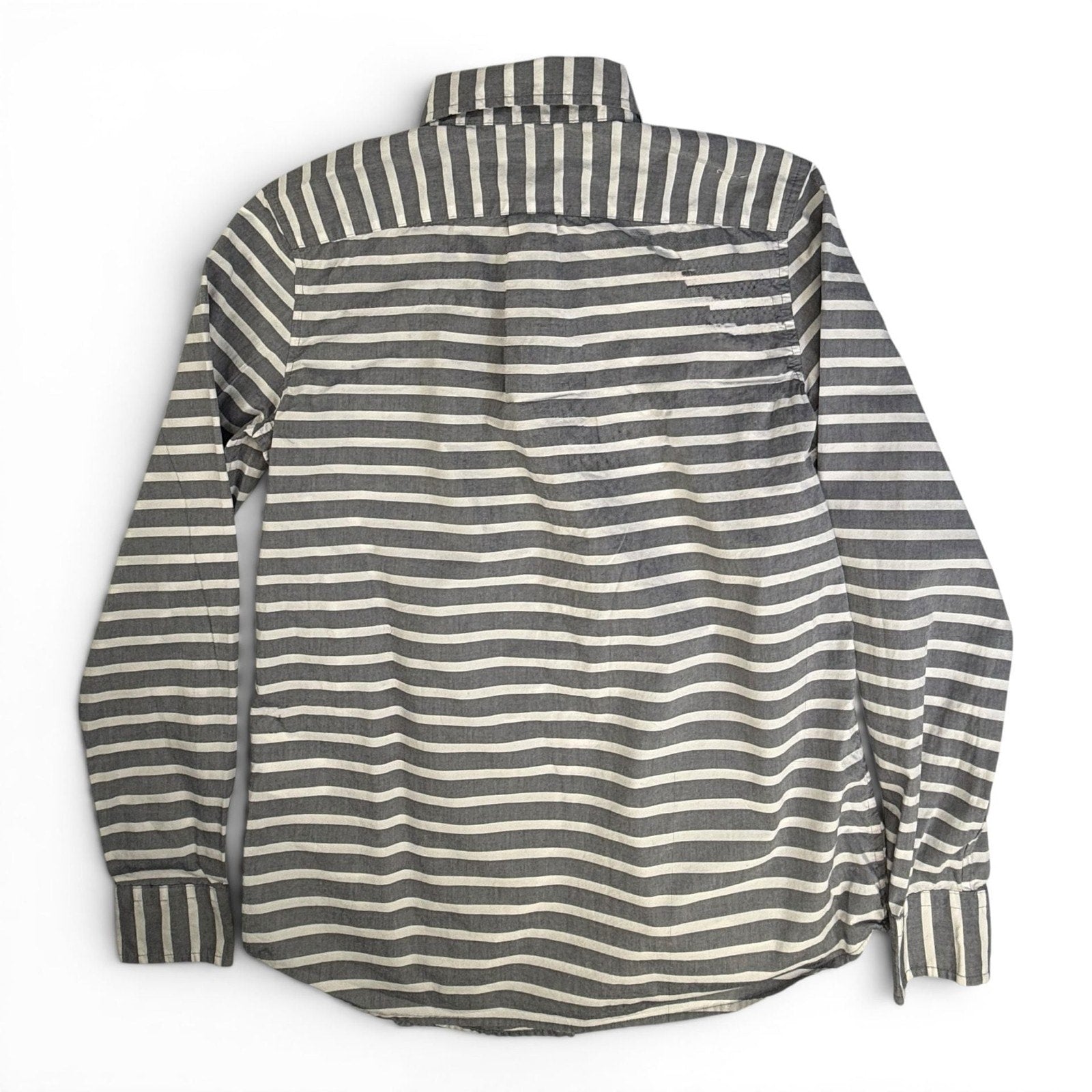 Banana Republic Grey and White Striped Cotton Button Down Shirt Size XS