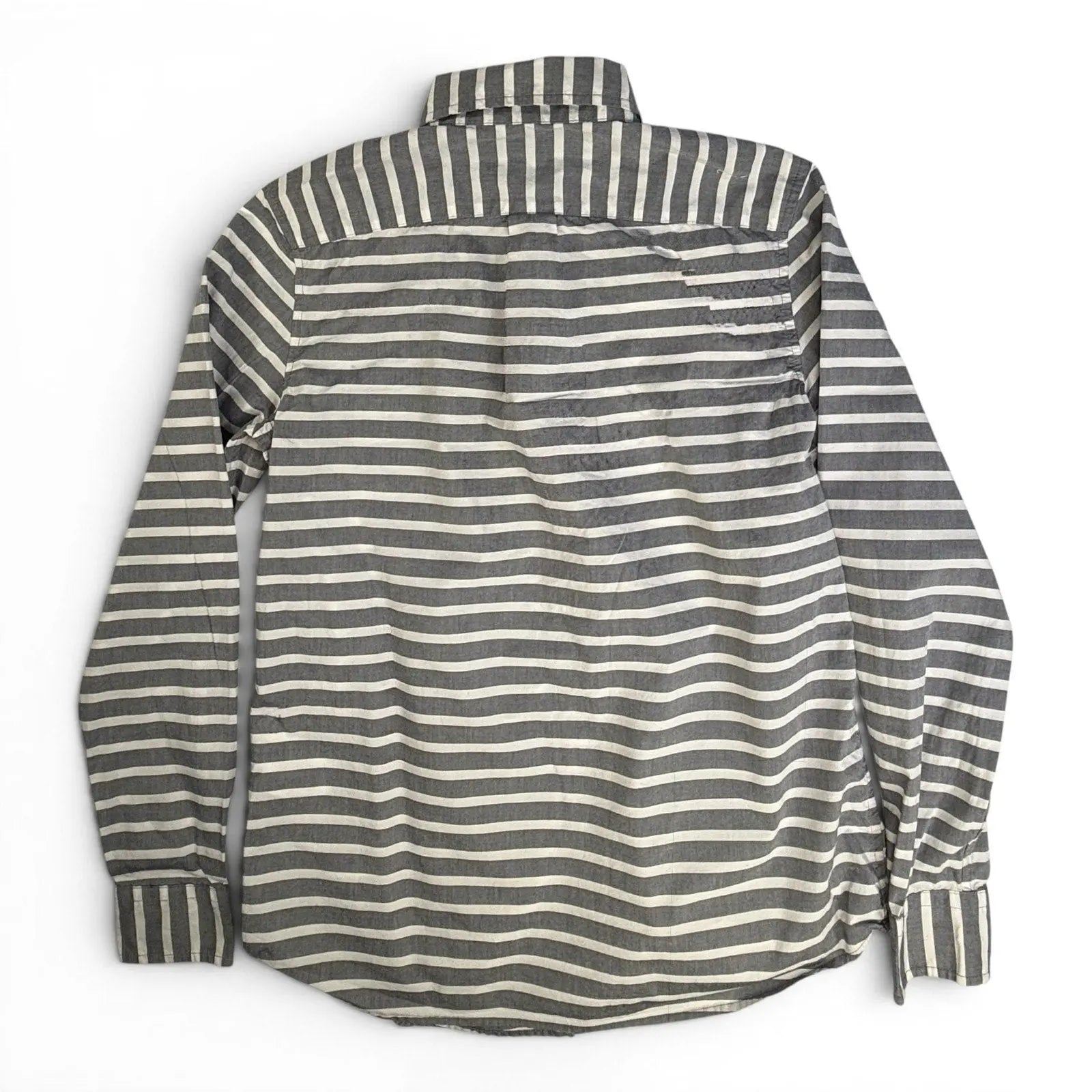 Banana Republic Grey and White Striped Cotton Button Down Shirt Size XS Banana Republic