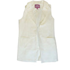 Bar III Ivory Sleeveless Blazer Vest - Tailored Longline Waistcoat, Size M giving blooms foundation