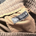 Zara Brown Soft Touch Wide Leg Drawstring Trousers Size M Zara
