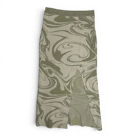 4th + Reckless Size S Green Swirl Print Knit Midi Skirt 4th + Reckless