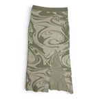 4th + Reckless Size S Green Swirl Print Knit Midi Skirt 4th + Reckless