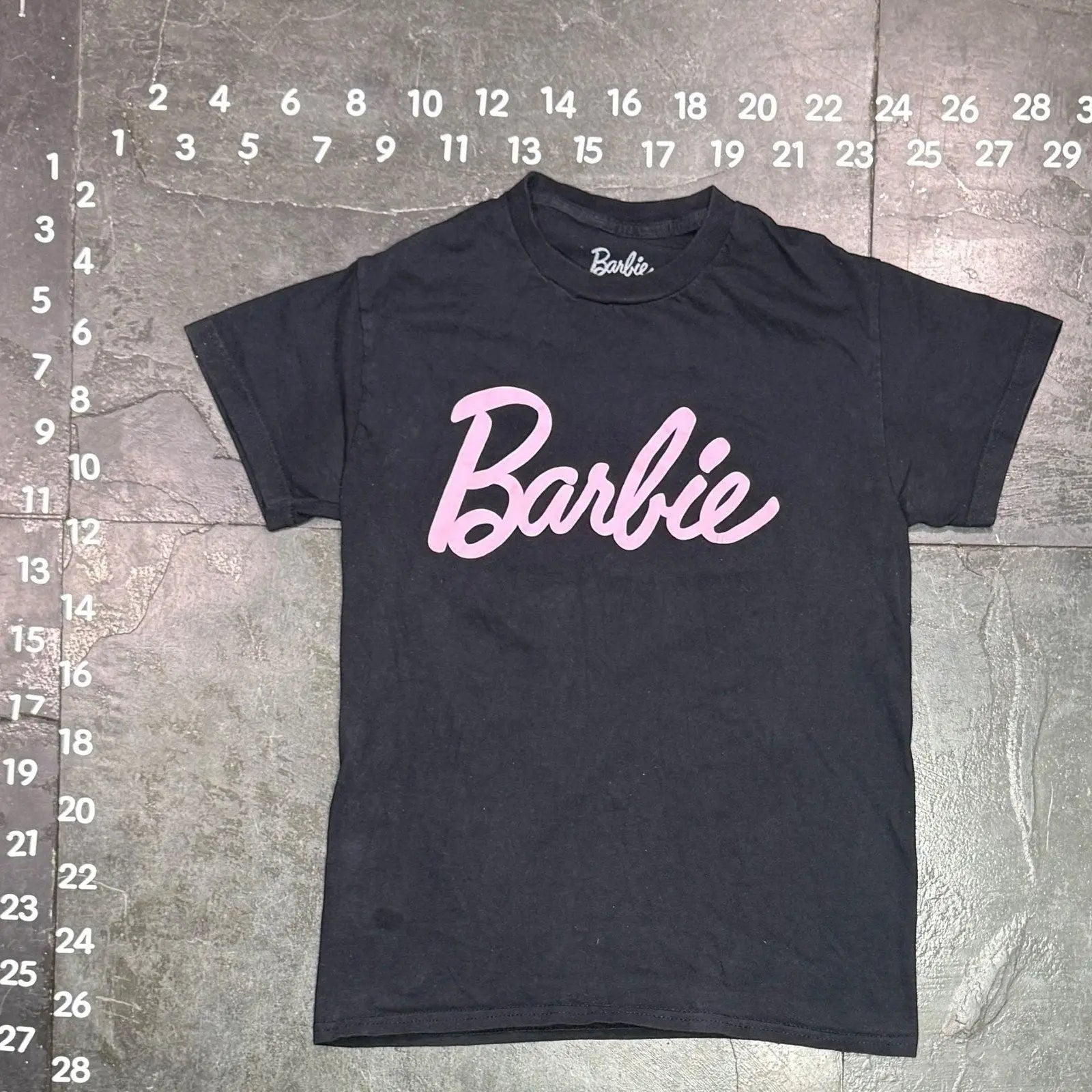Barbie Logo Graphic Black Short Sleeve - O.M.T.HRIFT