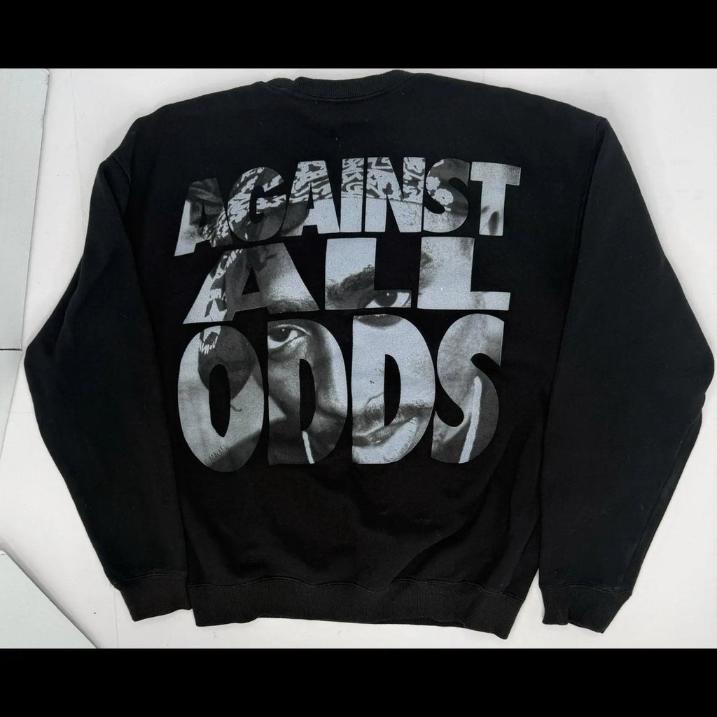 2Pac Against All Odds Black Graphic Crewneck Sweatshirt M 2Pac