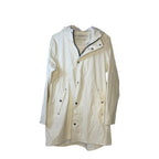 Anypoem Women's Long Off-White Waterproof Hooded Raincoat Trench anypoem