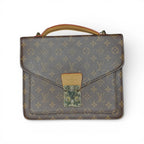 Louis Vuitton Monogram Monceau Top Handle Briefcase Bag Brown Vintage giving blooms foundation