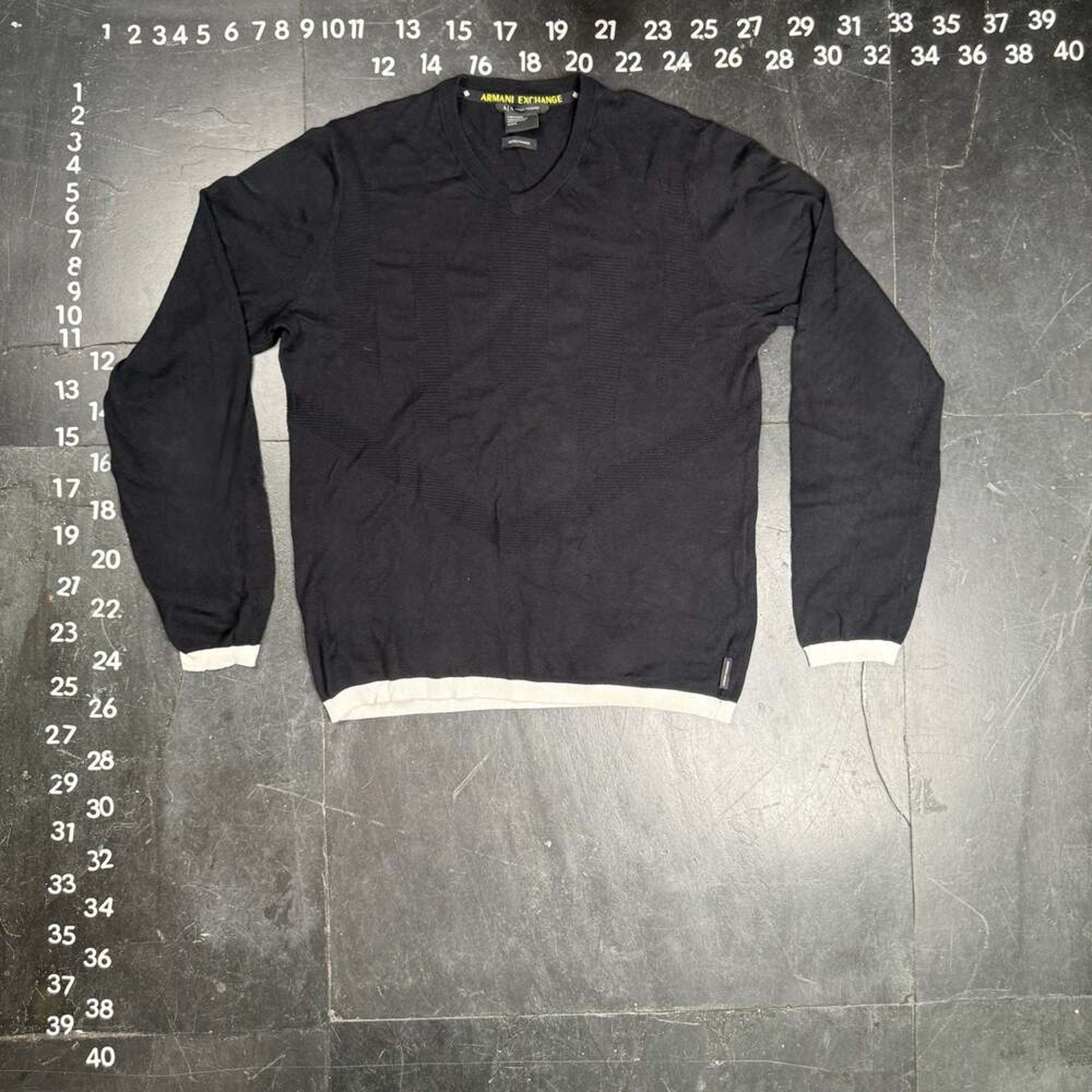 Armani Exchange Cotton Cashmere V-Neck Sweater Black Size M