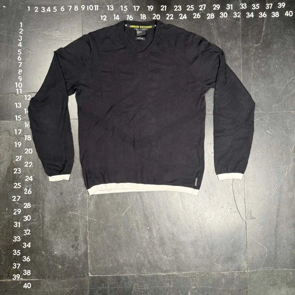 Armani Exchange Cotton Cashmere V-Neck Sweater Black Size M Armani Exchange
