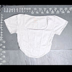 Angel Cult White Square Neck Short Sleeve Corset Crop Top Angel Cult
