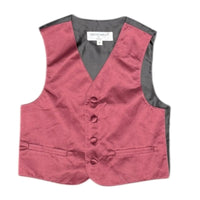 Vesuvio Napoli Boys Formal Burgundy Satin Suit Vest Size 4 Vesuvio Napoli
