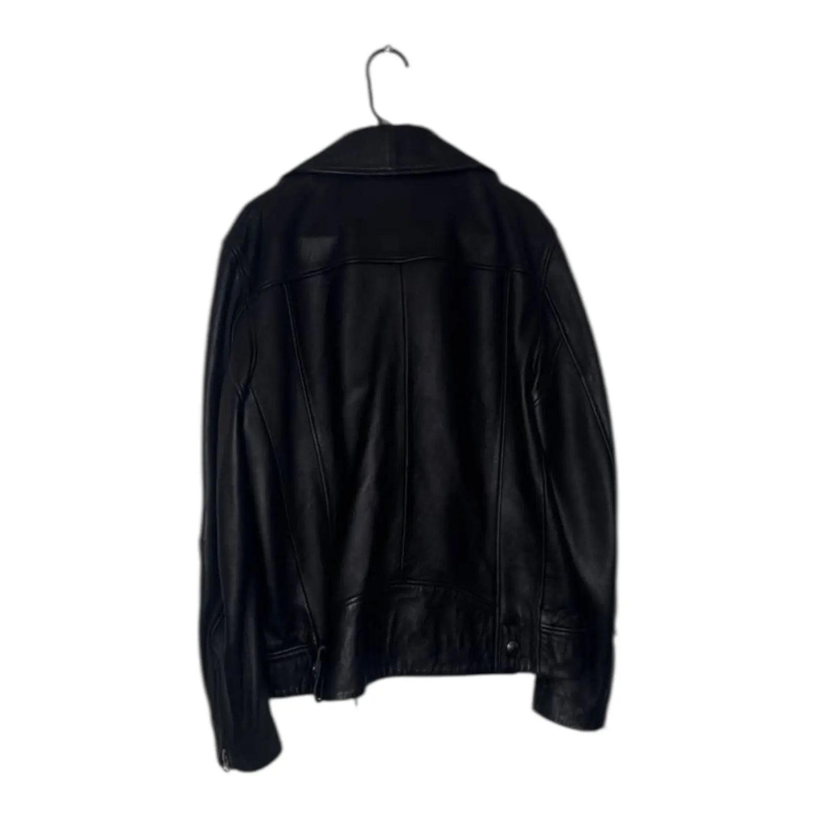 Acne Studios Nate Clean Leather Moto Biker Jacket Black Acne Studios