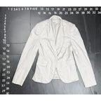 Calvin Klein Single Button Cotton Stretch Blazer Off-White Calvin Klein