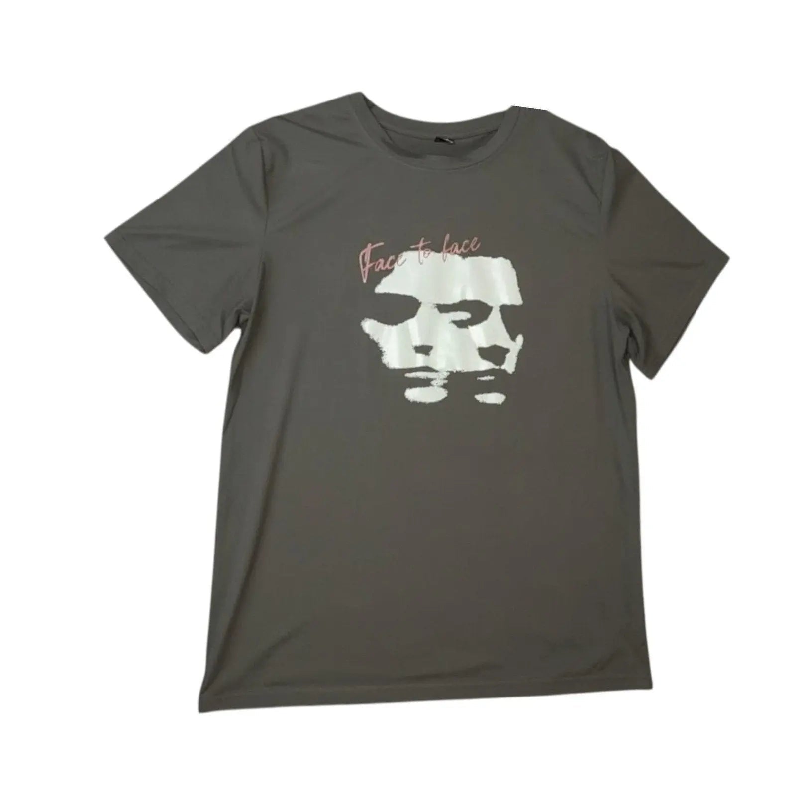 Face To Face Graphic T-Shirt Charcoal Gray Charcoal, Size L giving blooms foundation