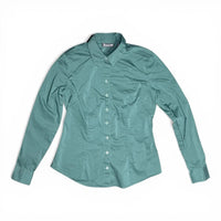 New York & Company 7th Avenue Design Studio Teal Button Down Long Sleeve Shirt X New York & Company