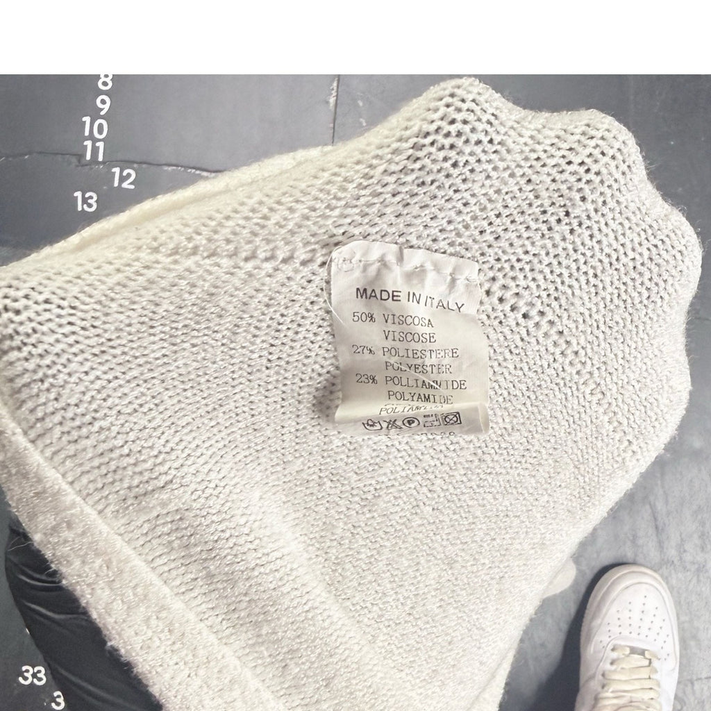 Alpini Knitwear Made in Italy Grey Asymmetrical Oversized Knit Poncho Sweater