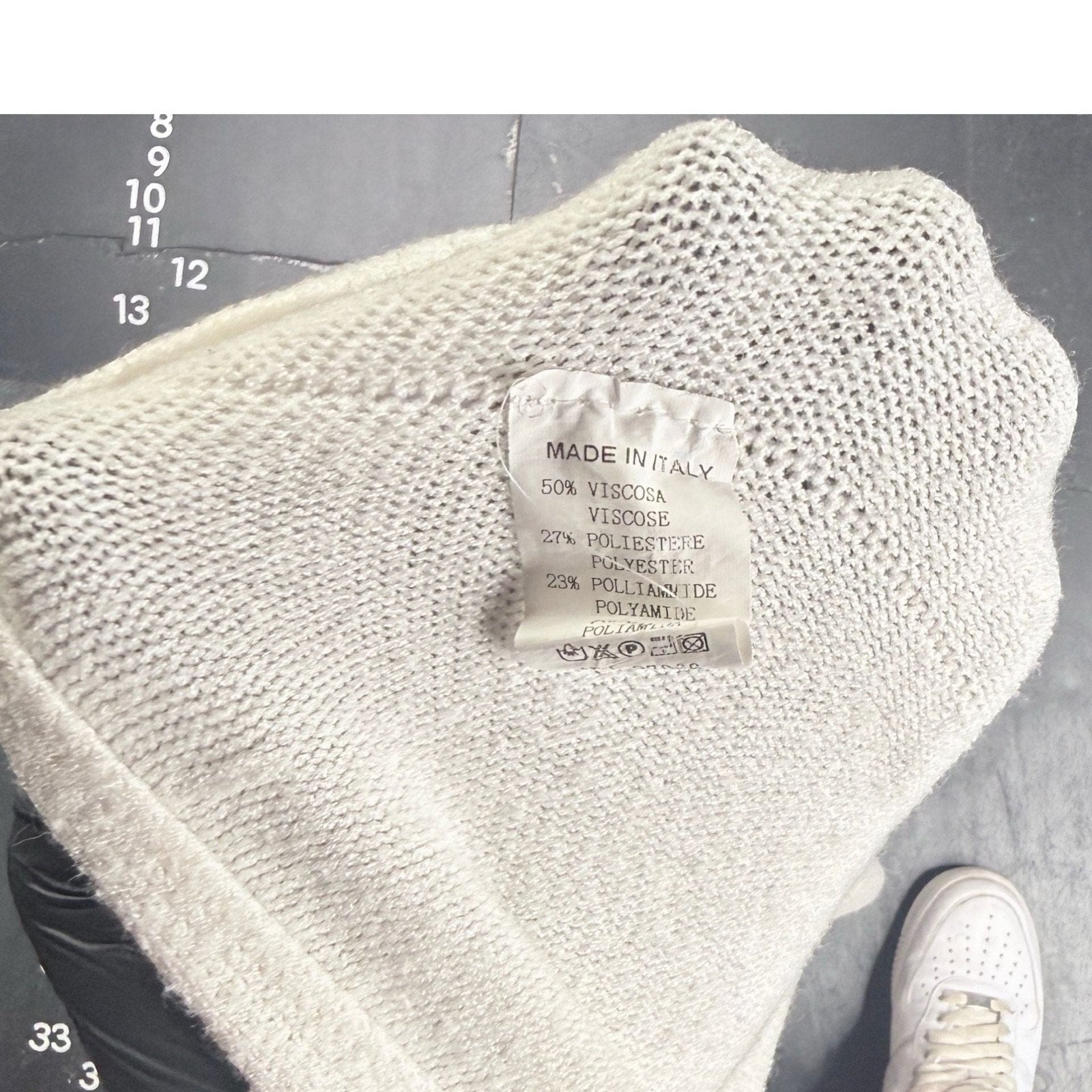 Alpini Knitwear Made in Italy Grey Asymmetrical Oversized Knit Poncho Sweater
