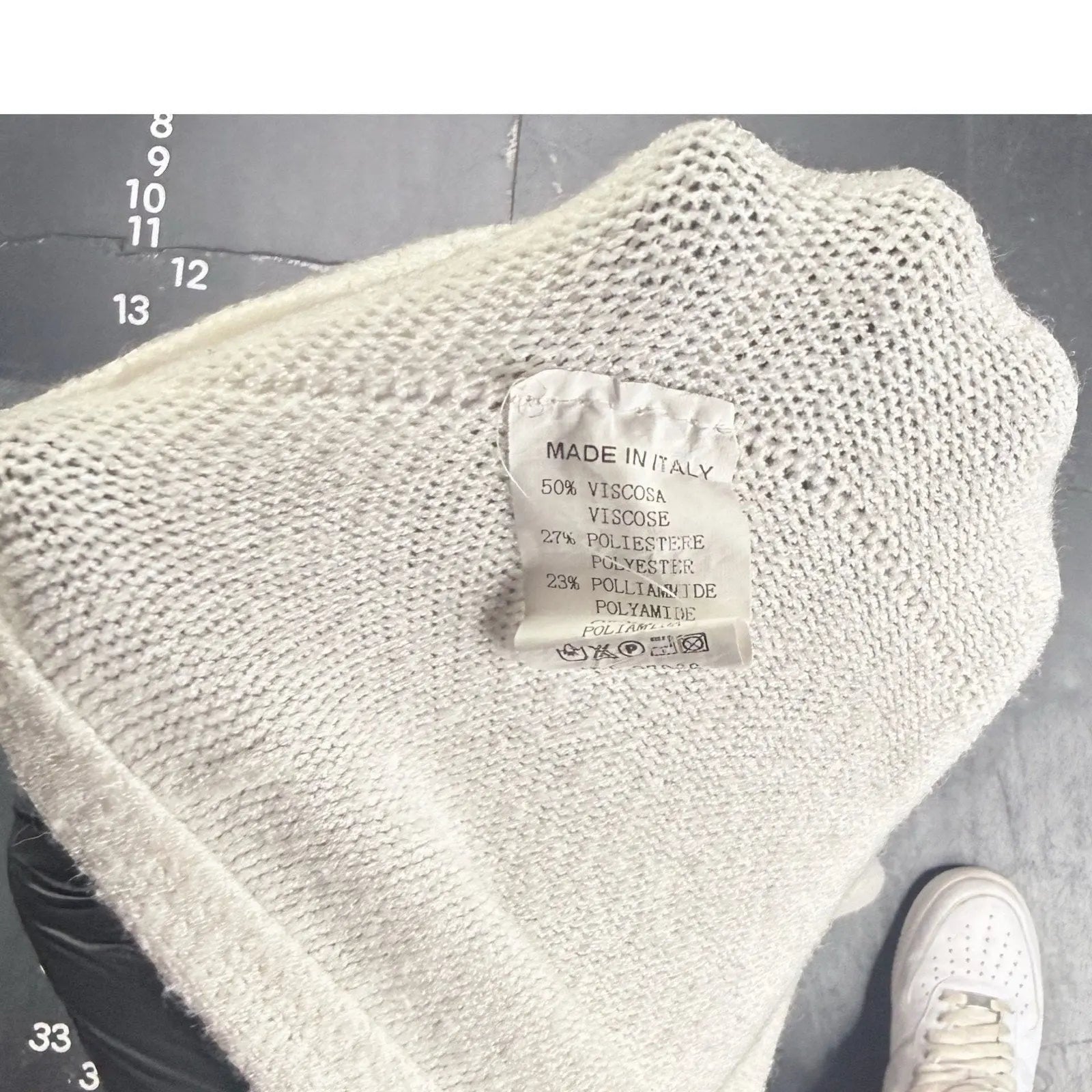 Alpini Knitwear Made in Italy Grey Asymmetrical Oversized Knit Poncho Sweater Alpini Knitwear