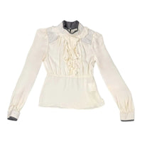 Obzee New York Silk Wool Ruffle Blouse Size 40 Obzee New York
