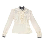 Obzee New York Silk Wool Ruffle Blouse Size 40 Obzee New York