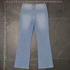 Ashley Mason Size 9 Embroidered Rose Cross Flare Jeans