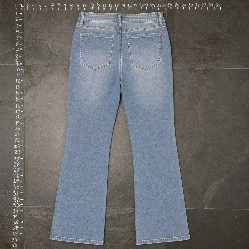 Ashley Mason Size 9 Embroidered Rose Cross Flare Jeans Ashley Mason