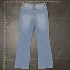 Ashley Mason Size 9 Embroidered Rose Cross Flare Jeans Ashley Mason