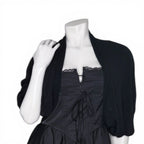 Black Cropped Open Front Cocoon Cardigan Bolero Sweater Whimsigoth
